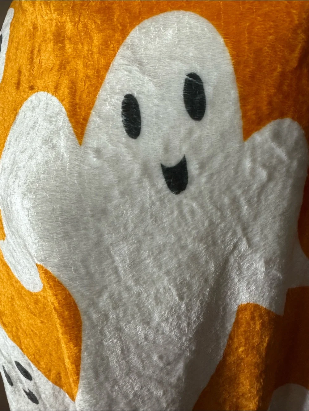 Soft & Cozy 39 x 62in cartoon ghost Halloween orange throw blanket